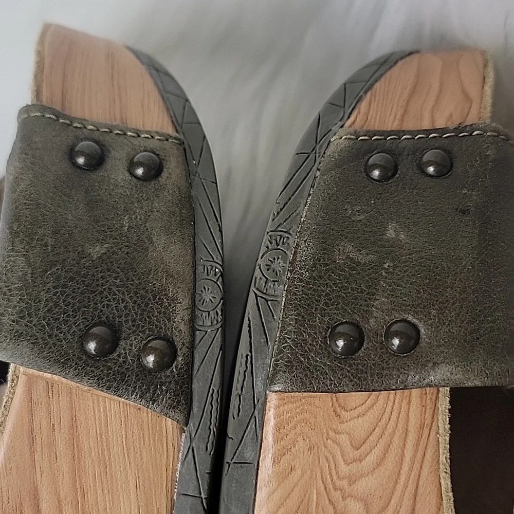 BUSSOLA Formentera Capretto‎ Ivy Leather Comfort Wedge Chucky Boho Sandals 38 - Picture 13 of 15